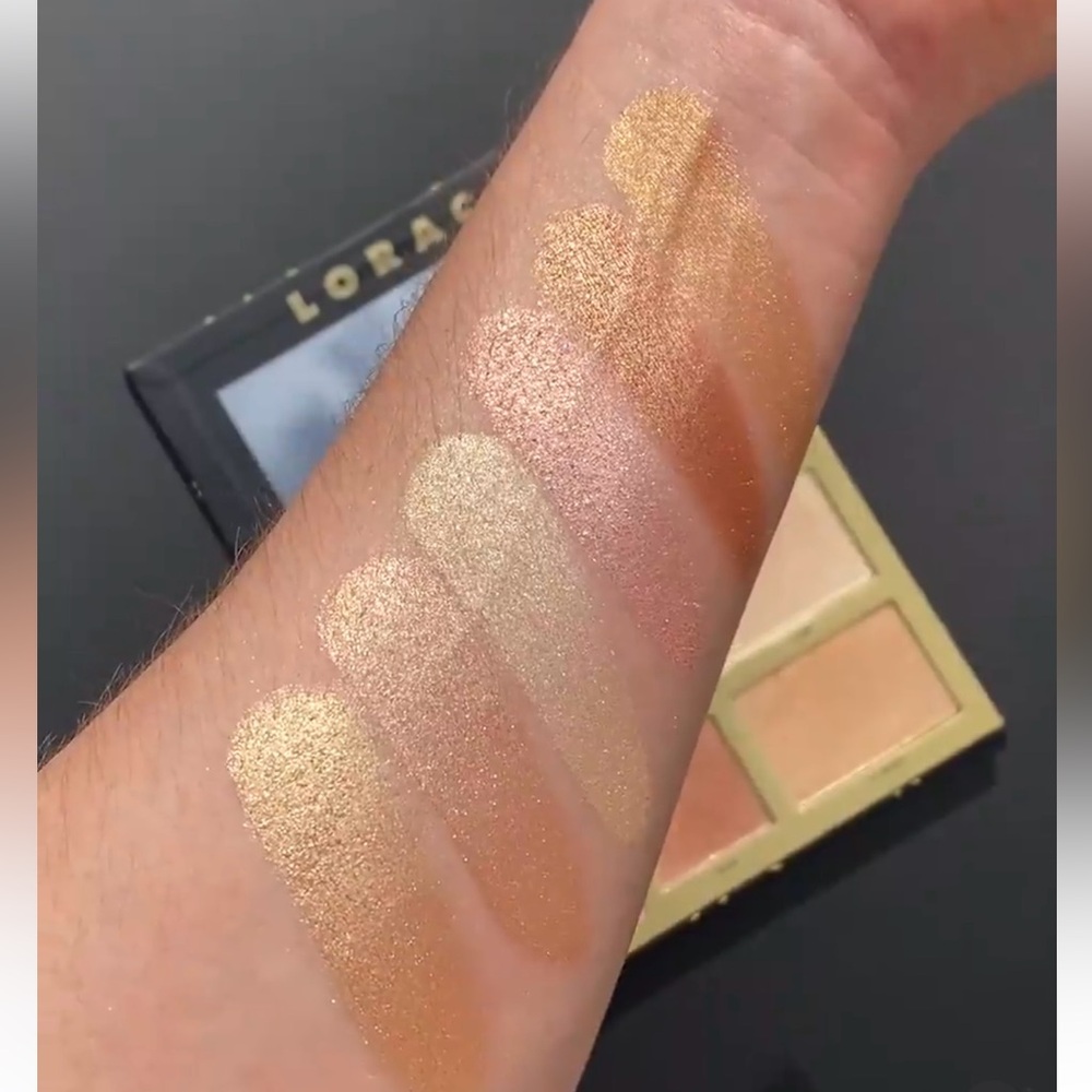 LORAC Shimmering Gold Pink Brown Neutral Eyeshadow Highlighting Palette RARE NIB - Picture 4 of 9
